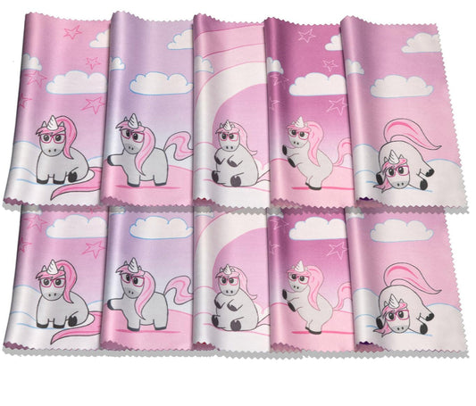 10 Pack Cute Unicorn Microfiber Cleaning for Cleaning Lens, Sunglasses and Eyeglasses