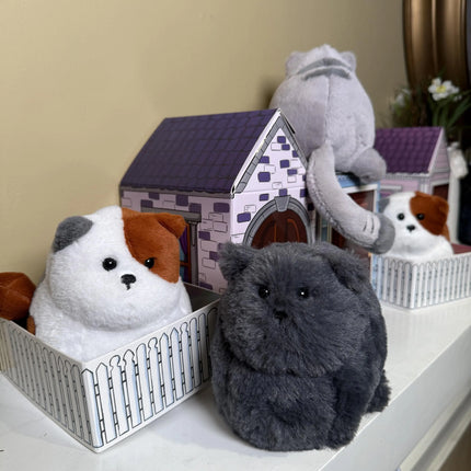 Black Kitty Cat Stuffed Animal Plushie, Mini Kitten Cute Soft Plush