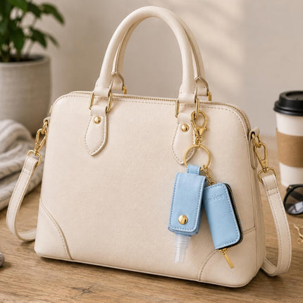 Blue Keychain Lens Cleaning Spray Bottle