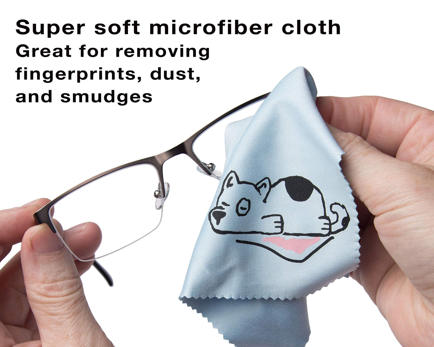 10 Pack Cute Dog Design Microfiber Cleaning for Cleaning Lens, Sunglasses and Eyeglasses