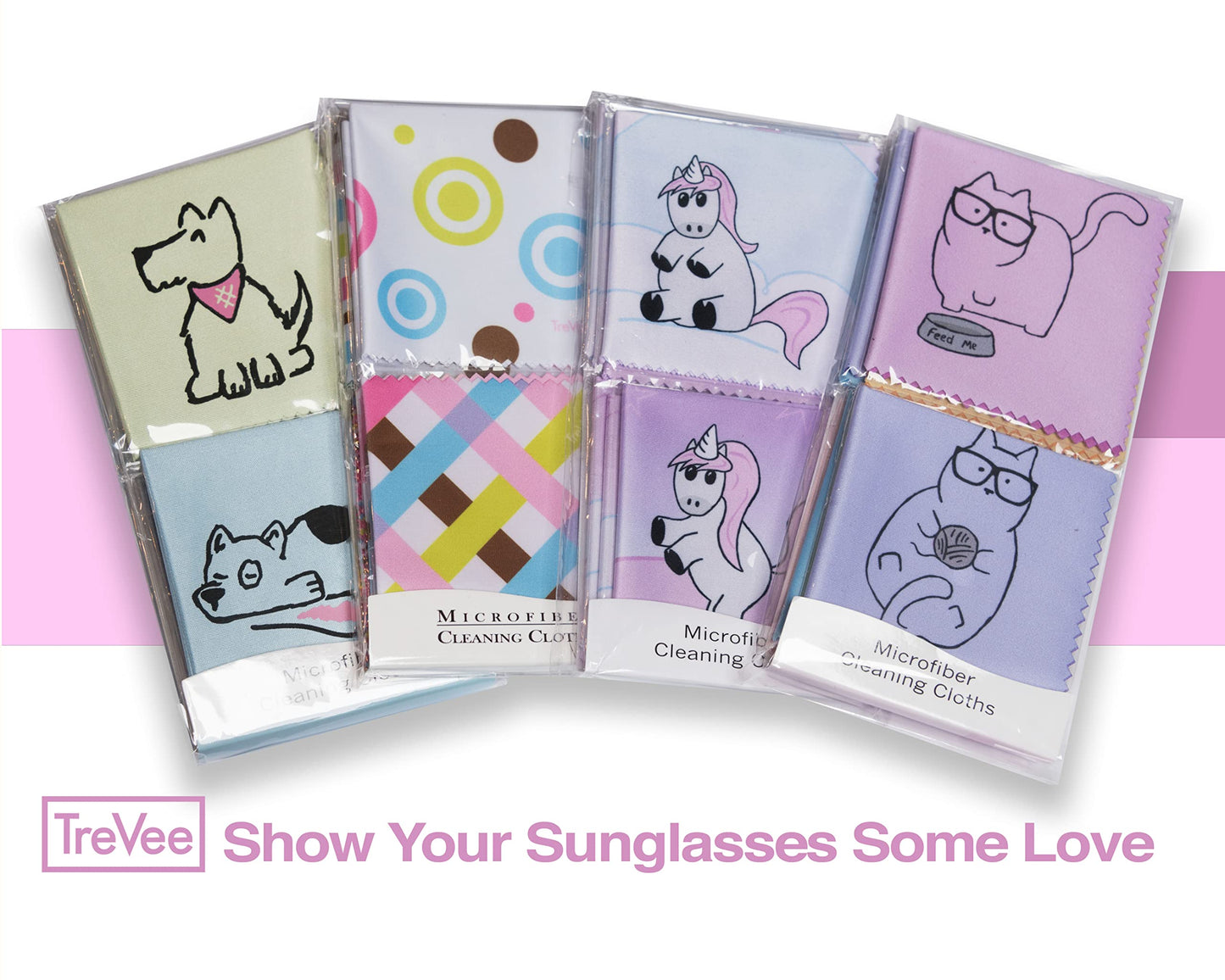 10 Pack Cute Dog Design Microfiber Cleaning for Cleaning Lens, Sunglasses and Eyeglasses