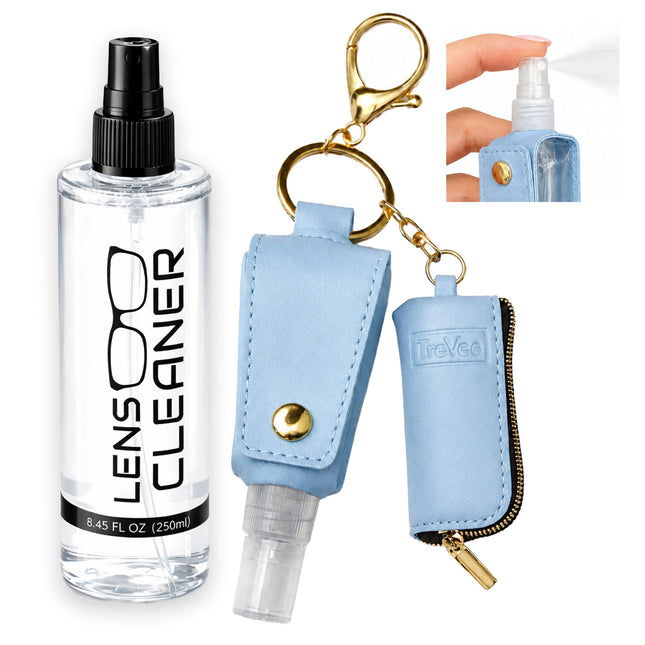 Blue Keychain Lens Cleaning Spray Bottle