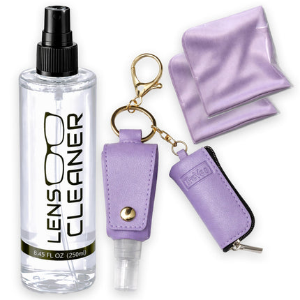 Travel Glasses Cleaning Kit & Bag Charm – Purple