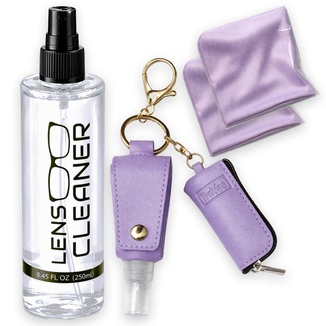 Travel Glasses Cleaning Kit & Bag Charm – Purple