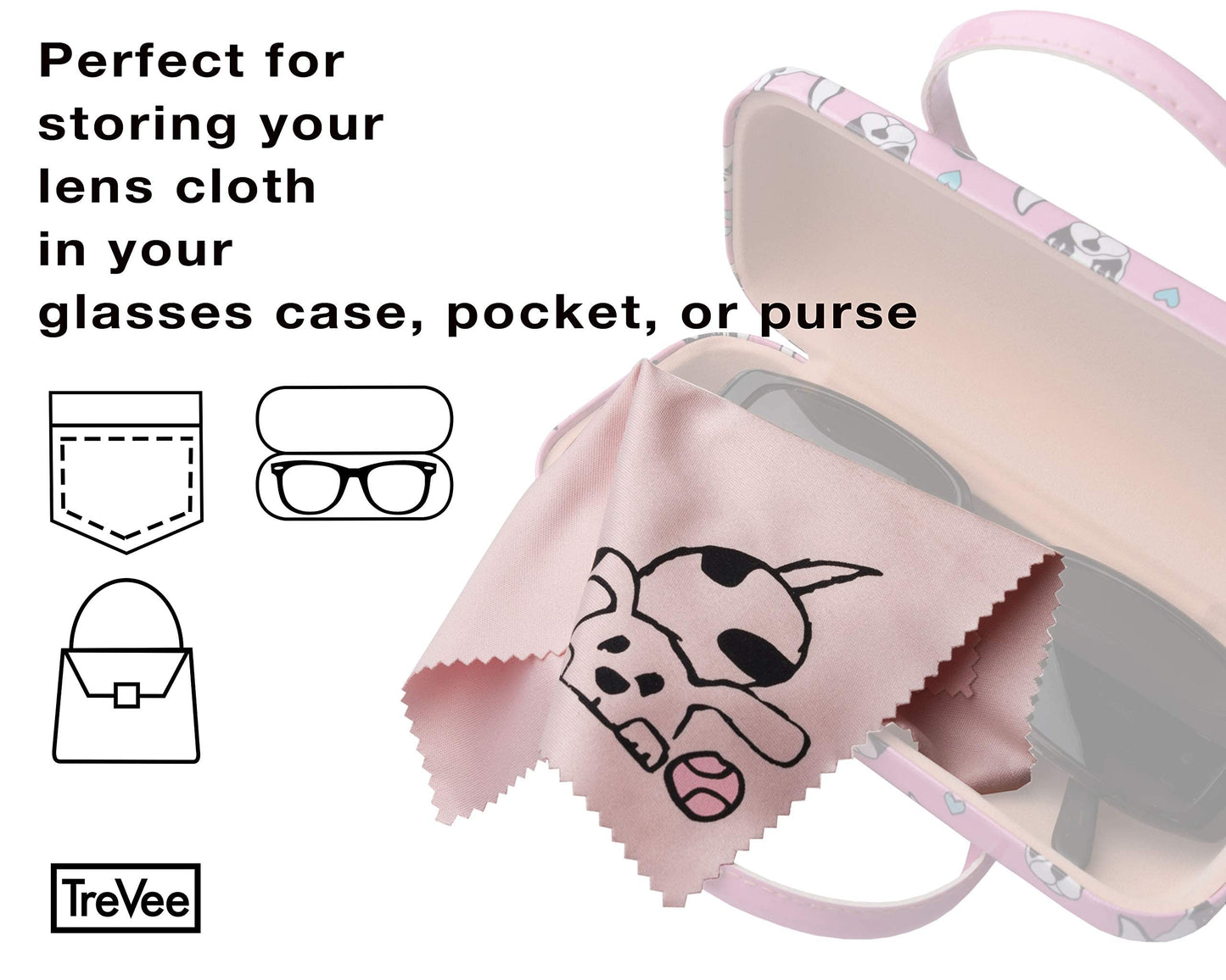 10 Pack Cute Dog Design Microfiber Cleaning for Cleaning Lens, Sunglasses and Eyeglasses